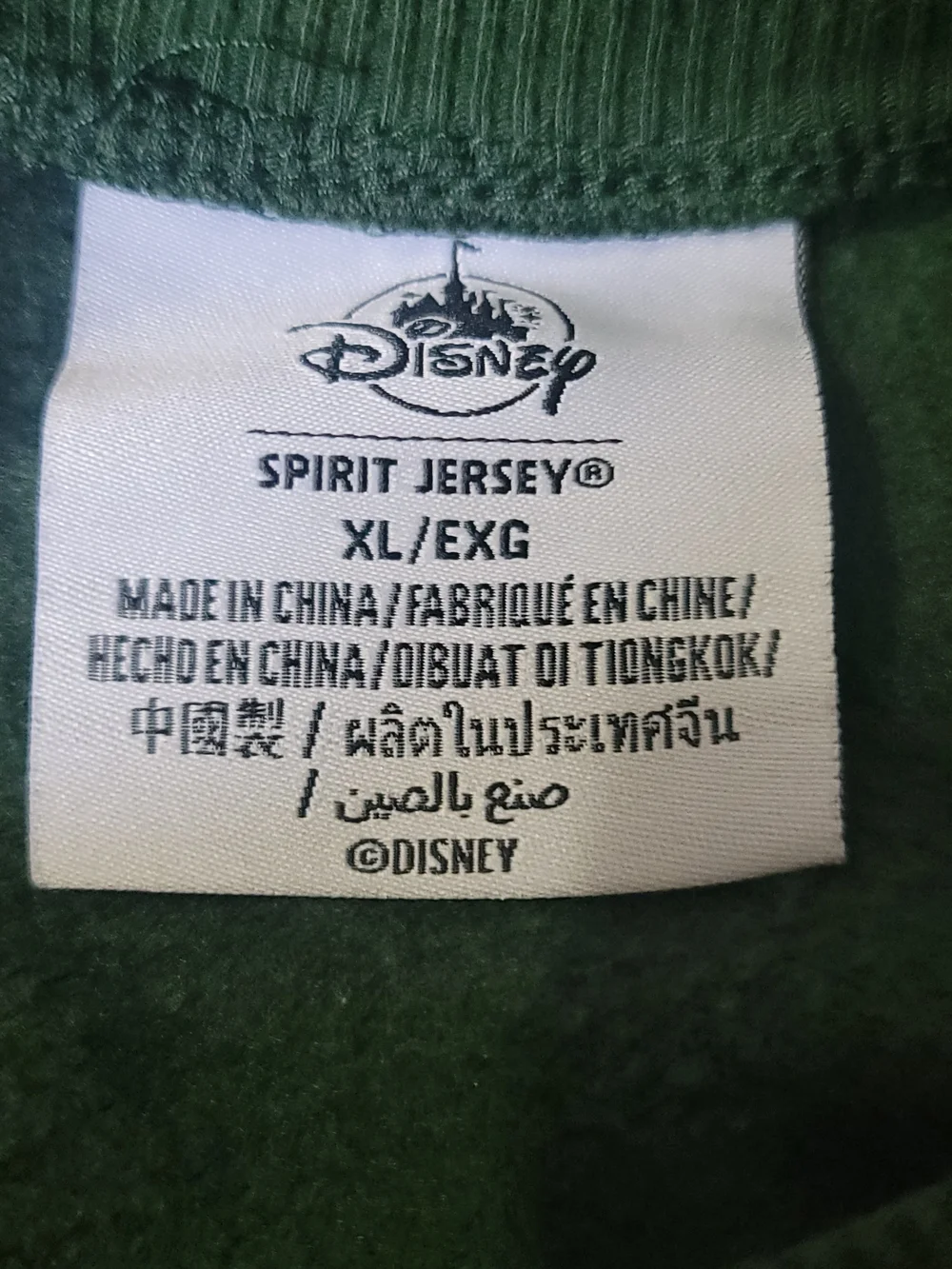 Disney Parks Spirit Jersey Dog Pet Sweater XL Green Fleece Mickey Mouse Matching
